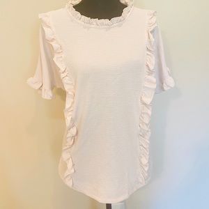 NWT Hayden Ruffle mock neck top